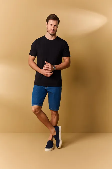 Bermuda Jeans Tradicional Masculina Blue Médio Puramania Bermuda Jeans Tradicional Masculina Blue Médio Puramania